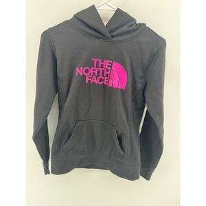 The North Face Black Pullover‎ Hoodie Pink Logo Womens XS